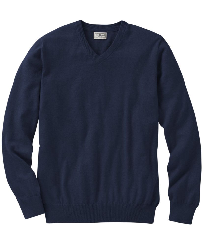 Men's Cotton/Cashmere Sweater, V-Neck, , small image number 1