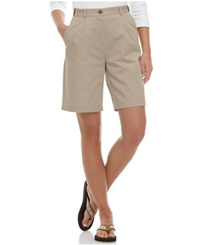 Women's Wrinkle-Free Bayside Shorts, Original Fit Hidden Comfort Waist 9"