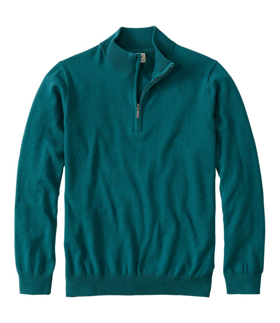 Men's Cotton/Cashmere Sweater, Quarter-Zip