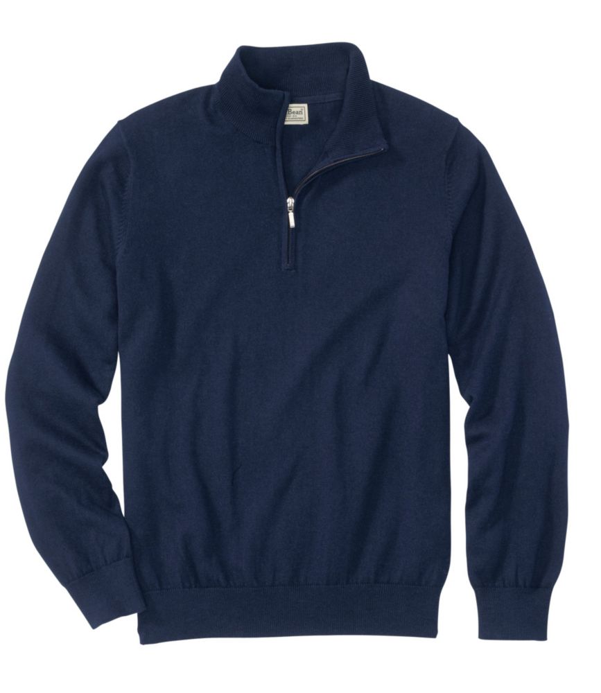 men's cotton quarter zip sweater