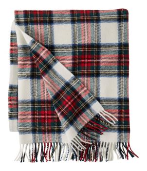 L.L.Bean Washable Wool Throw, Plaid 54" x 60"