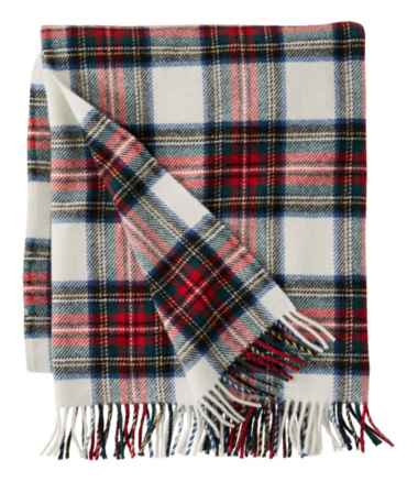 L.L.Bean Washable Wool Throw, Plaid 54" x 60"