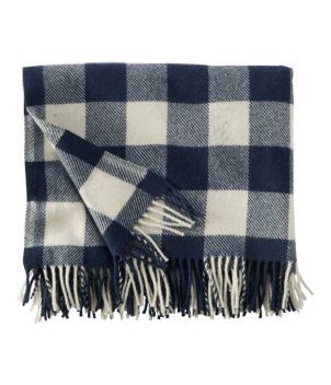 L.L.Bean Washable Wool Throw, Plaid 54" x 60"