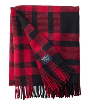 L.L.Bean Washable Wool Throw, Plaid 54" x 60"