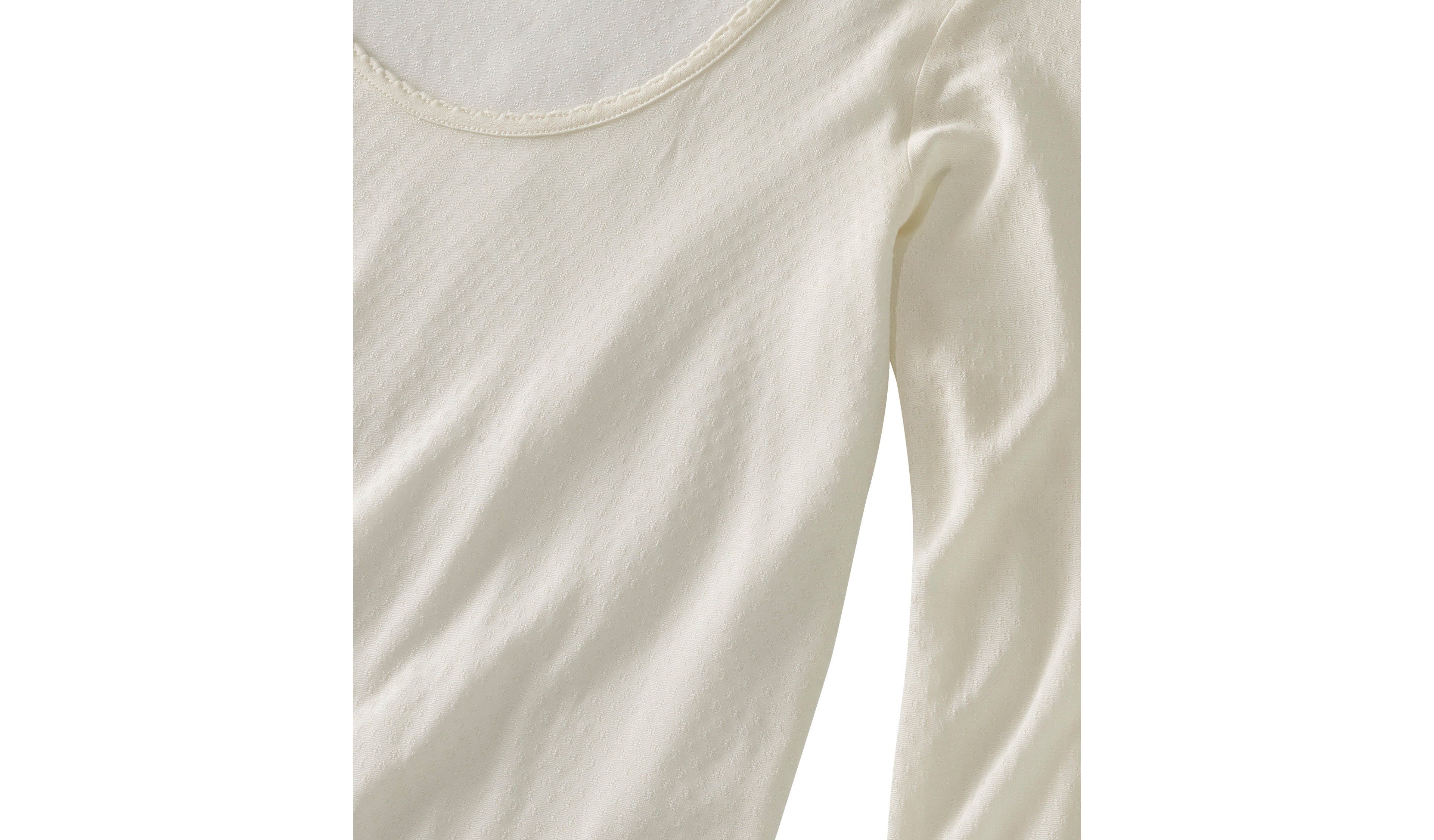 Women's Silk Pointelle, Long-Sleeve Scoopneck