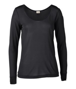 Women's Silk Pointelle, Long-Sleeve Scoopneck