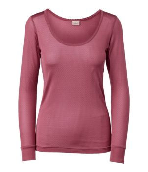 Women's Silk Pointelle, Long-Sleeve Scoopneck