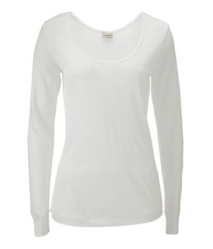 Women's Silk Pointelle, Long-Sleeve Scoopneck