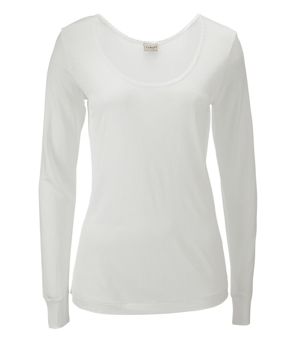 Women\'s Silk Pointelle, Long-Sleeve Scoopneck | Base Layers at