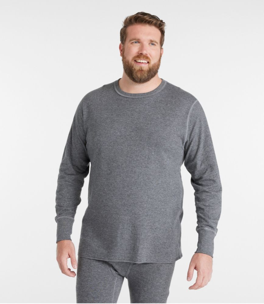 Men's Double-Layer Underwear, Crewneck, Charcoal Heather, small image number 4