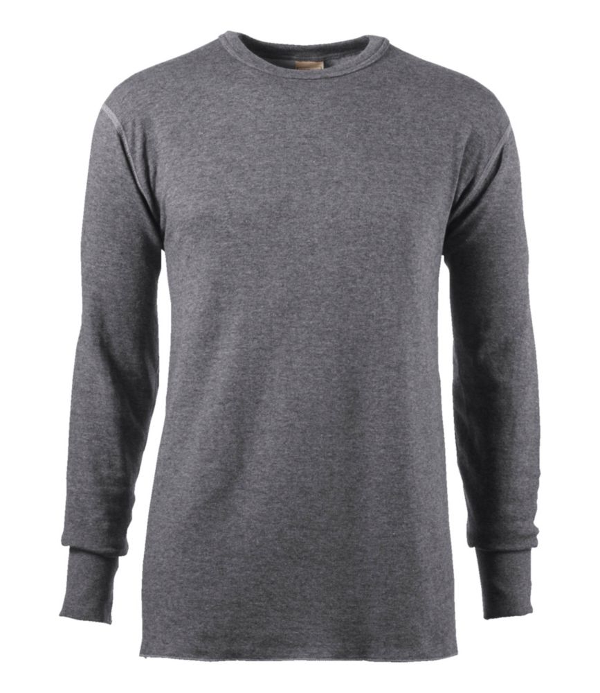 Men's Double-Layer Underwear, Crewneck, Charcoal Heather, small image number 1