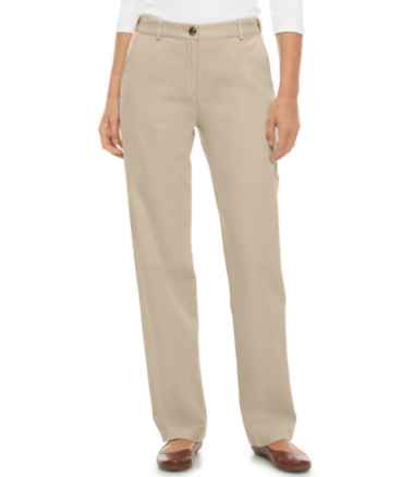 Women's Wrinkle-Free Travelers Classic Hutton Pants Brown Size 3 Large