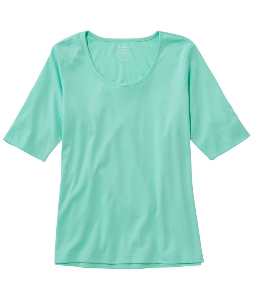 Women's Pima Cotton Tee, ElbowSleeve Scoopneck Tees & Knit Tops at L.L.Bean