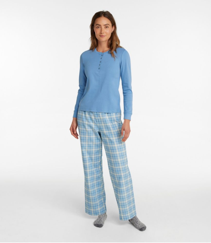 Women's Cozy PJ Set, Blue Turquoise Plaid, small image number 2