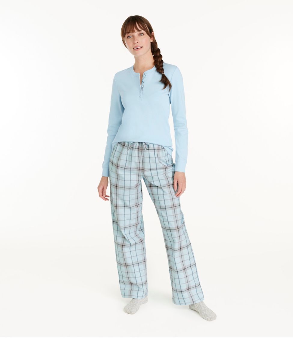 Long camping print 100% cotton pyjama bottoms, Pyjamas and Loungewear