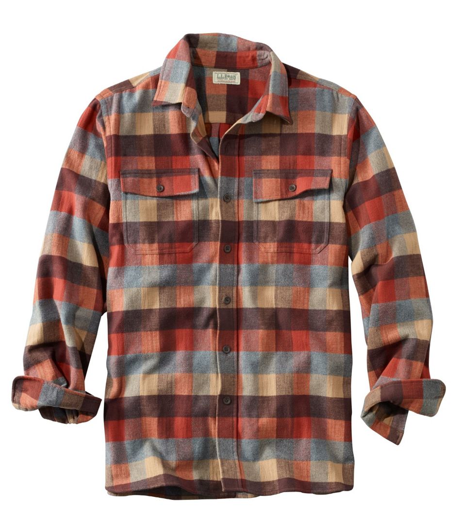 Men's Chamois Shirt, Traditional Fit, Plaid Apple Cinnamon Medium, Flannel | L.L.Bean, Tall