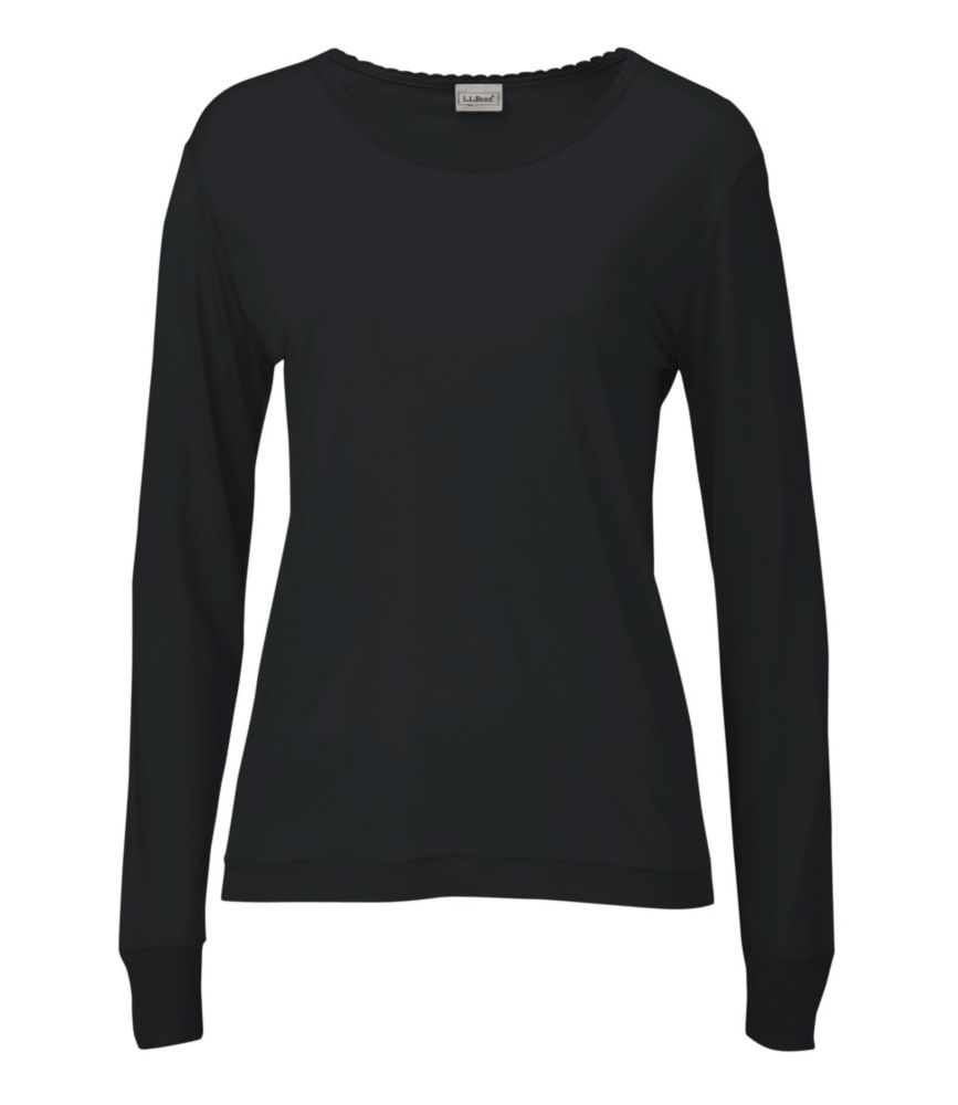 Women's Silk Pointelle, Long-Sleeve Scoopneck