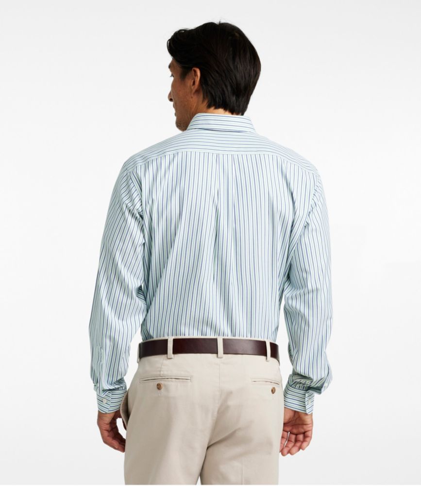 Men's Wrinkle-Free Pinpoint Oxford Cloth Shirt, Traditional Fit Stripe, Lichen Green, small image number 3