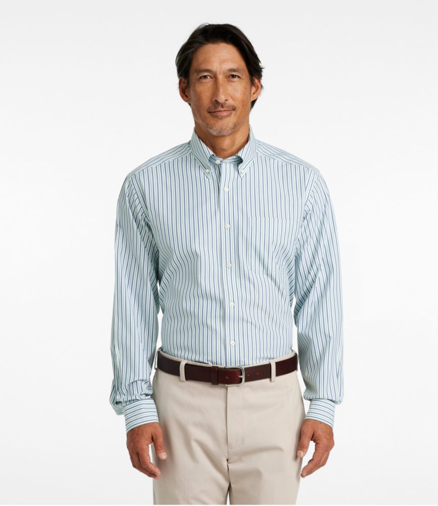 Men's WrinkleFree Pinpoint Oxford Cloth Shirt, Traditional Fit Stripe