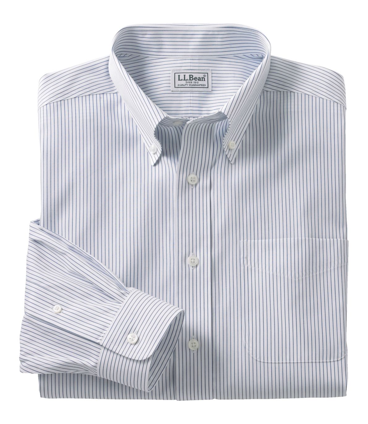 Men's Wrinkle-Free Pinpoint Oxford Cloth Shirt, Slightly Fitted Stripe