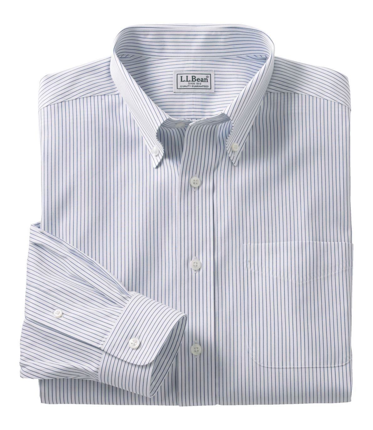 Men's WrinkleFree Pinpoint Oxford Cloth Shirt, Slightly Fitted Stripe at L.L. Bean