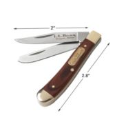 Double L Pocket Knife, Three Blade Rosewood, Stainlesss Steel/Leather | L.L.Bean