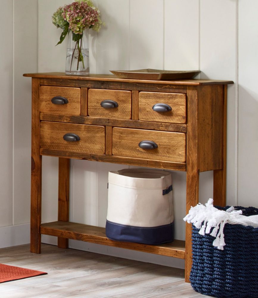 Rustic Wooden Hall Console Storage at L.L.Bean