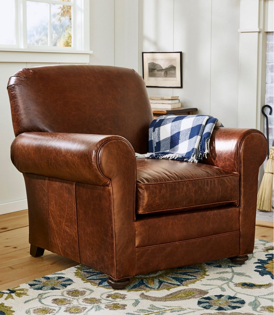 L Bean Leather Lodge Chair Chairs
