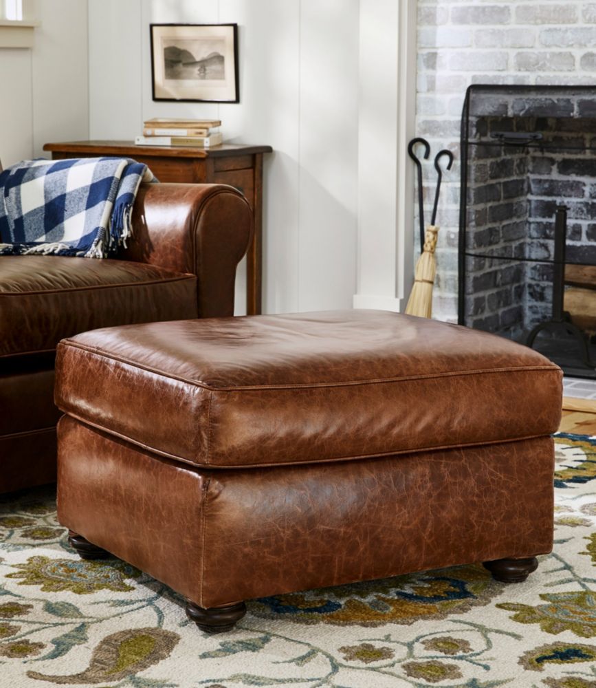 Bean's Leather Lodge Ottoman