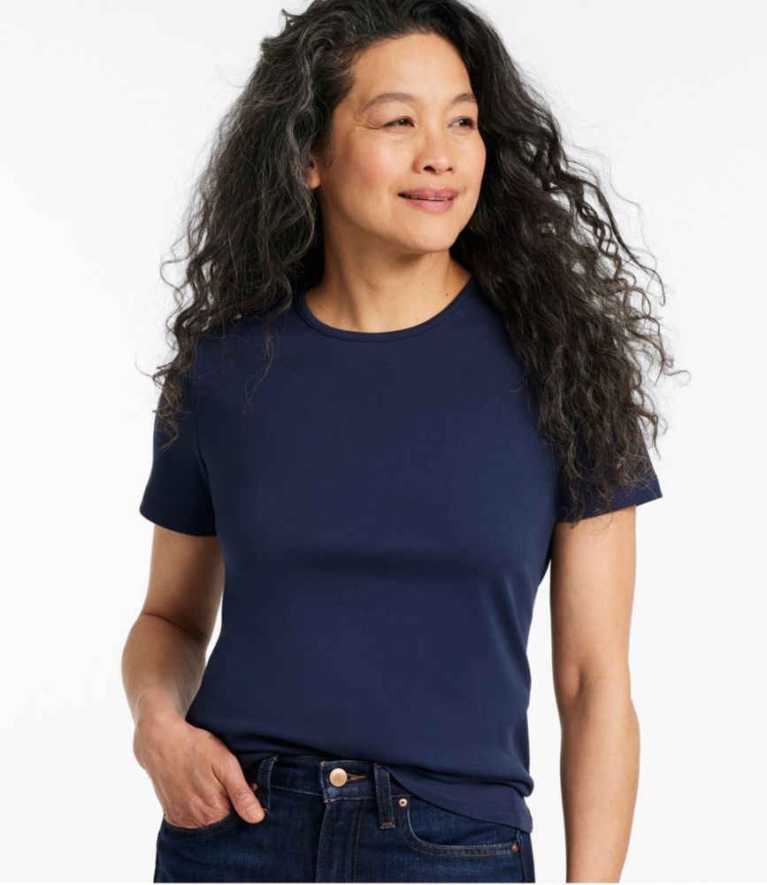 Women's Pima Cotton Tee, Short-Sleeve Crewneck