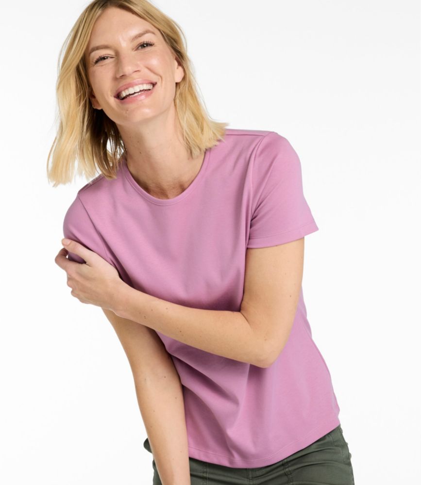 Women's Pima Cotton Tee, Short-Sleeve Crewneck
