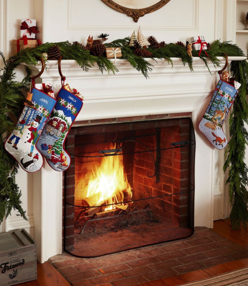 Christmas Needlepoint Stocking, Cotton, Bringing Home The Tree, small image number 3