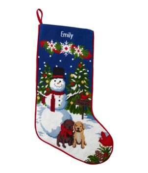 Christmas Needlepoint Stocking, Cotton