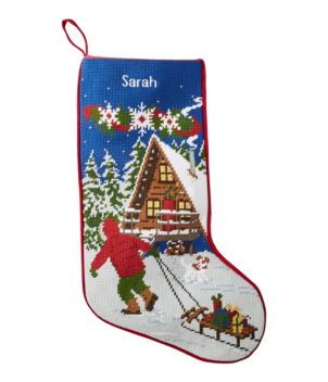 Christmas Needlepoint Stocking, Cotton