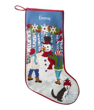 Christmas Needlepoint Stocking, Cotton
