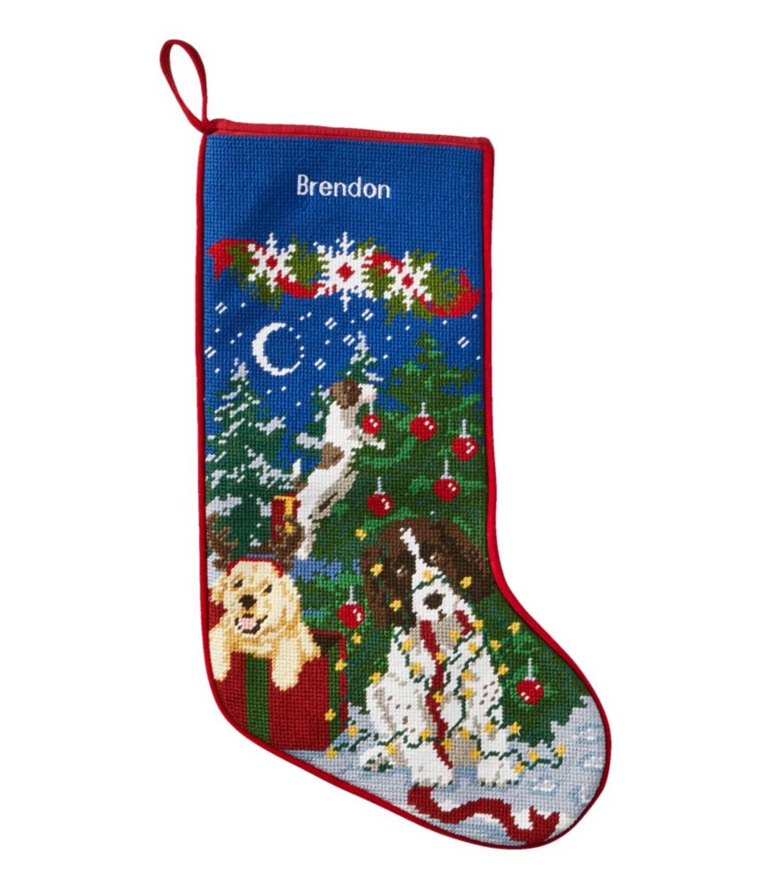 Christmas Needlepoint Stocking, Cotton, , small image number 1