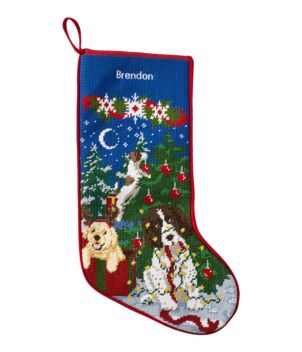 Christmas Needlepoint Stocking, Cotton