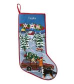 Christmas Needlepoint Stocking, Cotton