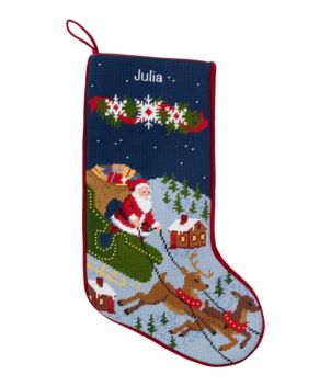 Christmas Needlepoint Stocking, Cotton