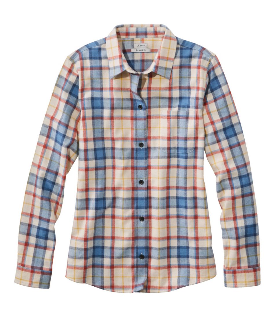 Women's Scotch Plaid Flannel Shirt, Relaxed | Shirts & Button-Downs at ...