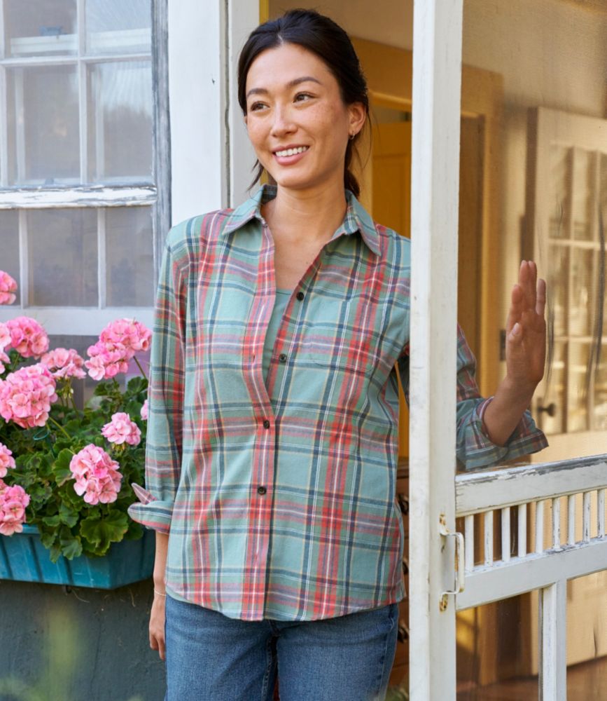 Women's Scotch Plaid Flannel Shirt, Relaxed