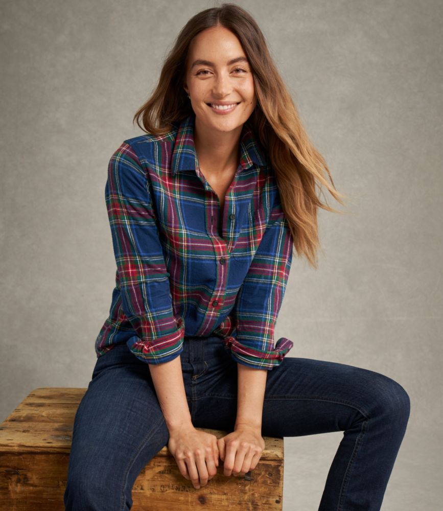 Women's Scotch Plaid Flannel Shirt, Relaxed