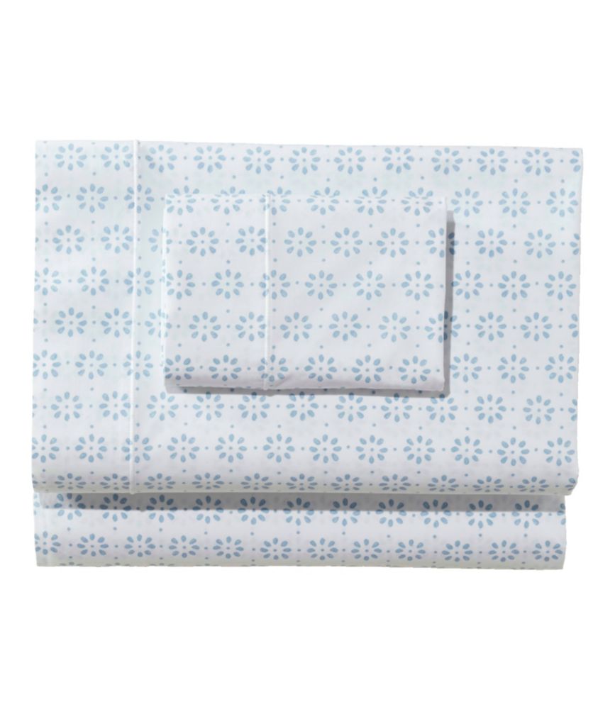 Sunwashed Percale Sheet Collection, Print, Blue Mist, small image number 1