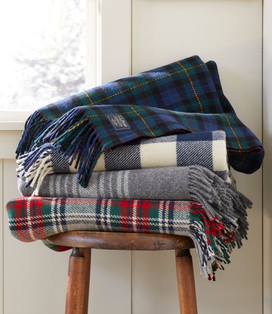 Washable Wool Throw Striped Blankets Throws at L.L.Bean