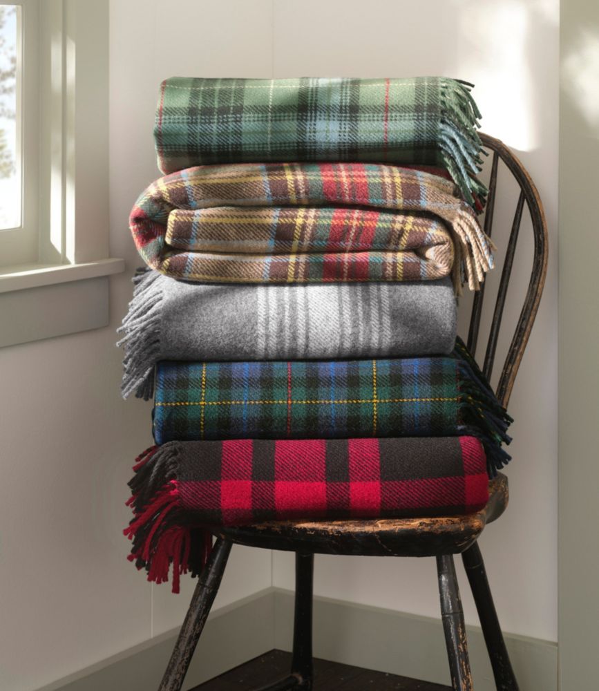 Washable Wool Throw, Striped, Dark Gray Heather/Cream, small image number 5