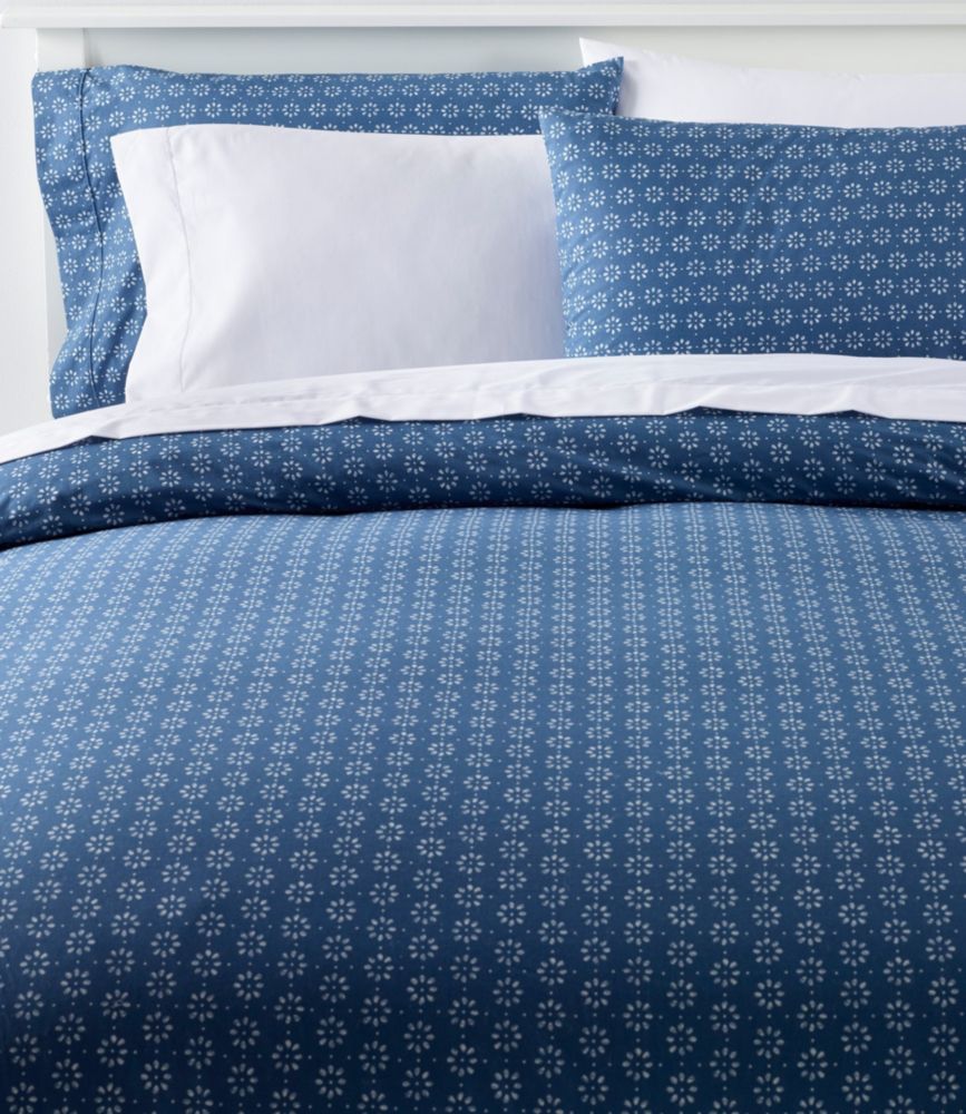 Sunwashed Percale Comforter Cover, Print, Blue Mist, small image number 1