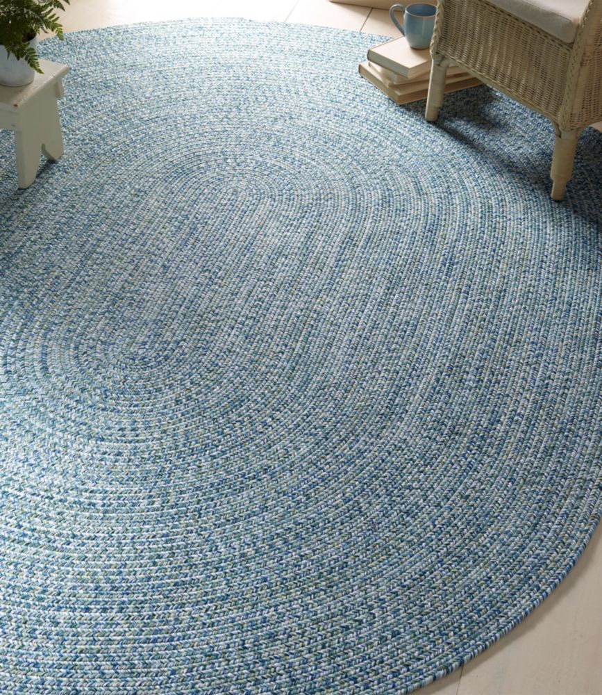 All-Weather Braided Rug, Concentric Pattern Oval, Indigo Multi, small image number 5