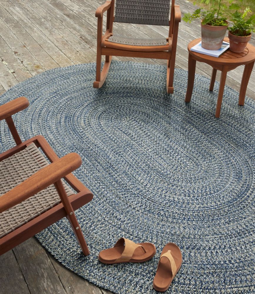 All-Weather Braided Rug, Concentric Pattern Oval, Indigo Multi, small image number 6