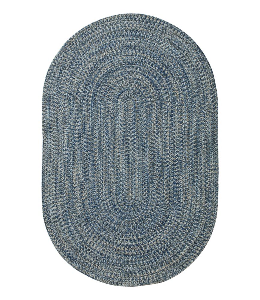 All-Weather Braided Rug, Concentric Pattern Oval, Indigo Multi, small image number 1