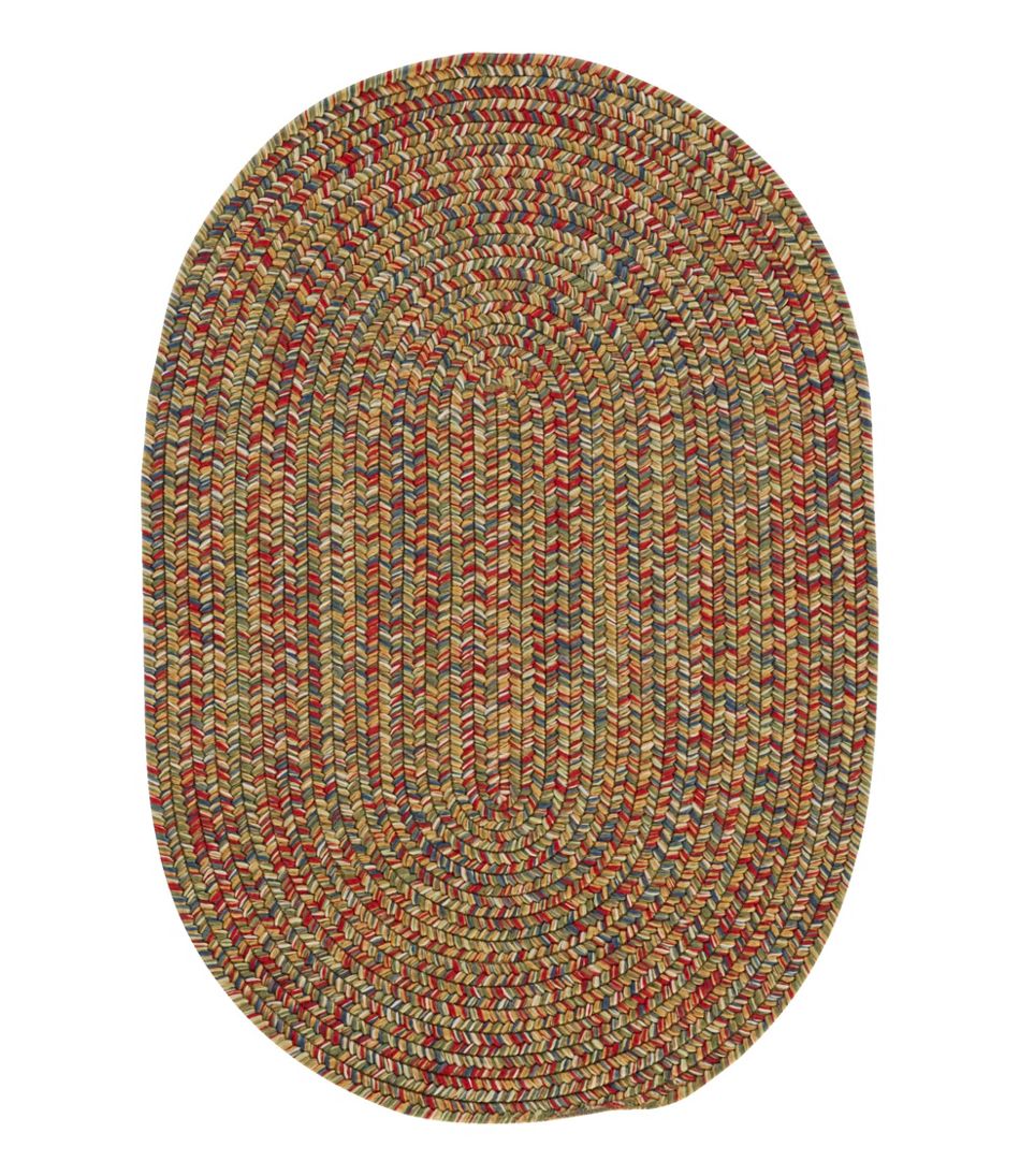 All-Weather Braided Rug, Concentric Pattern Oval
